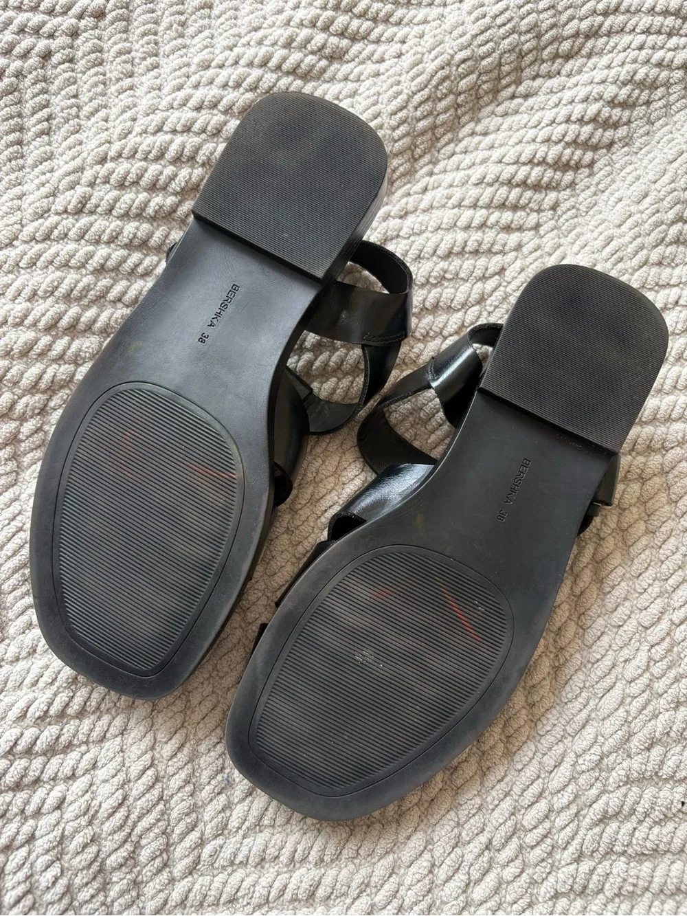 Bershka Black Woven Leather Fisherman Sandals - Picture 3 of 4